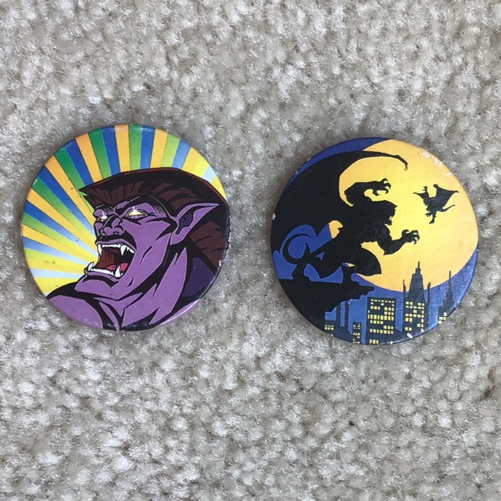 Set of 2 Vintage Gargoyles Collectible Pog
